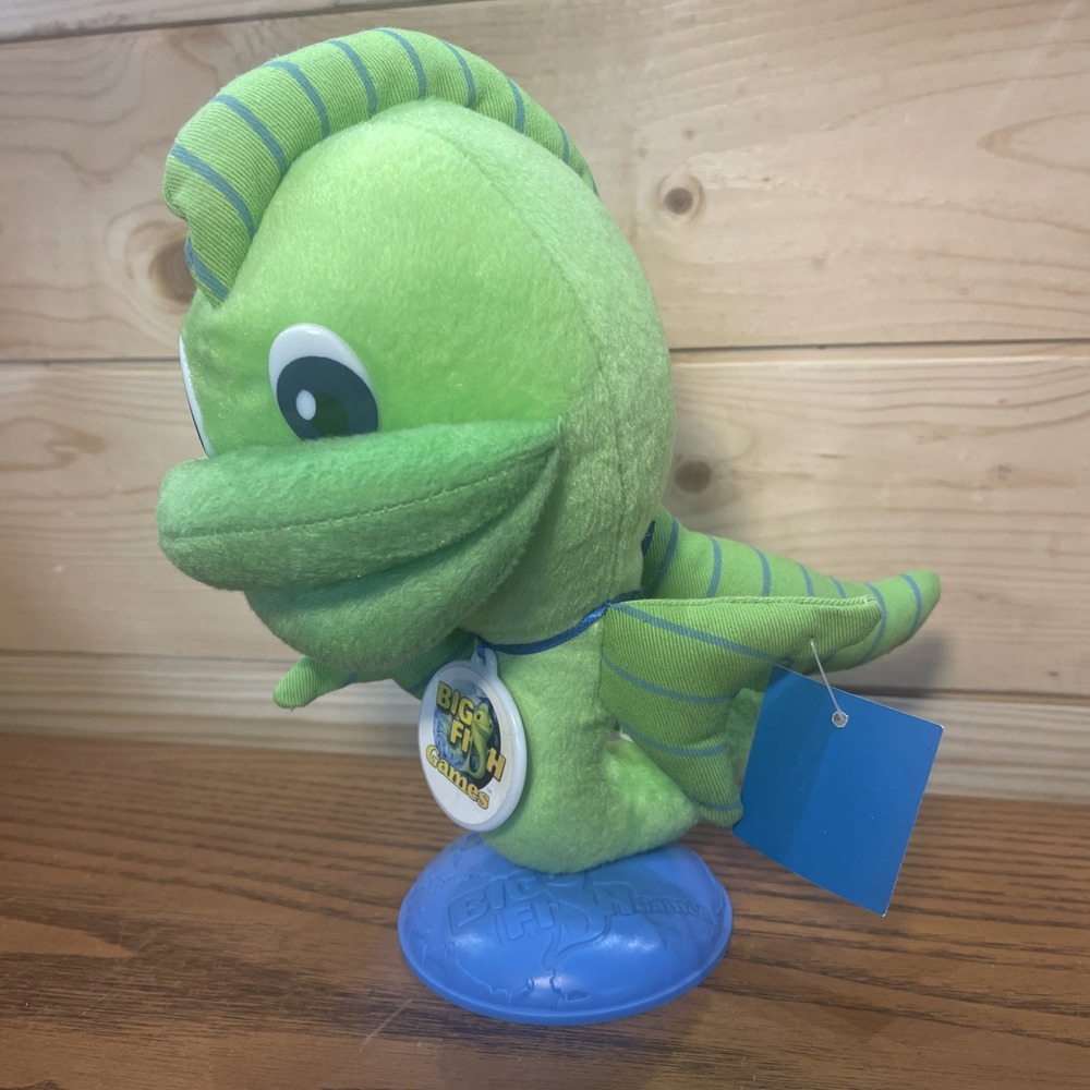 Big Fish Games Sea Horse Plush Green Stuffed Toy 2009 Game Club Anniversary 8.5"
